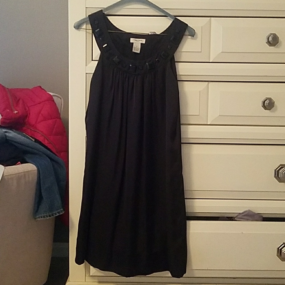 Black silk cocktail dress